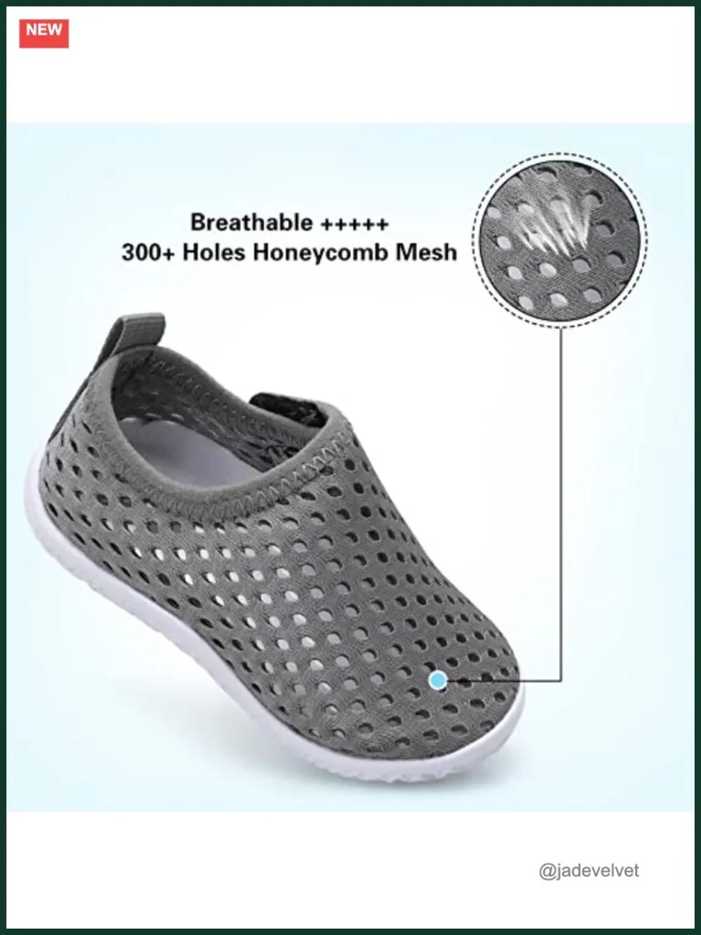 Toddler Water Shoes - Quick Dry, Breathable, Non-Slip EVA Sole, Hook & Loop